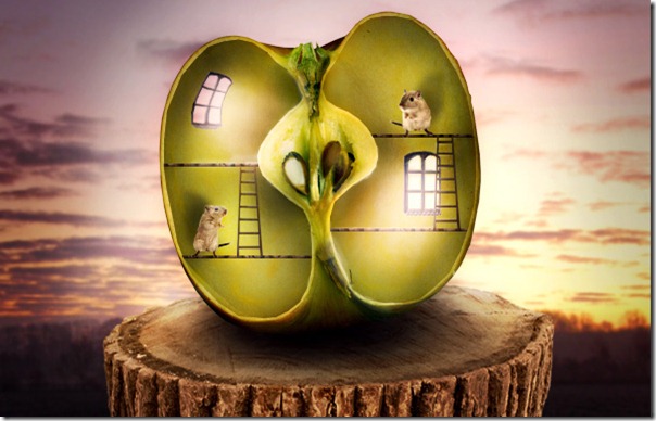 Photo Manipulate a Surreal Apple Habitat Scene