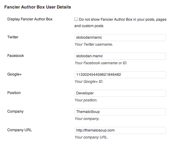 Fancier Author Box WordPress Plugin