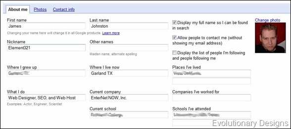 Google Profile Editor